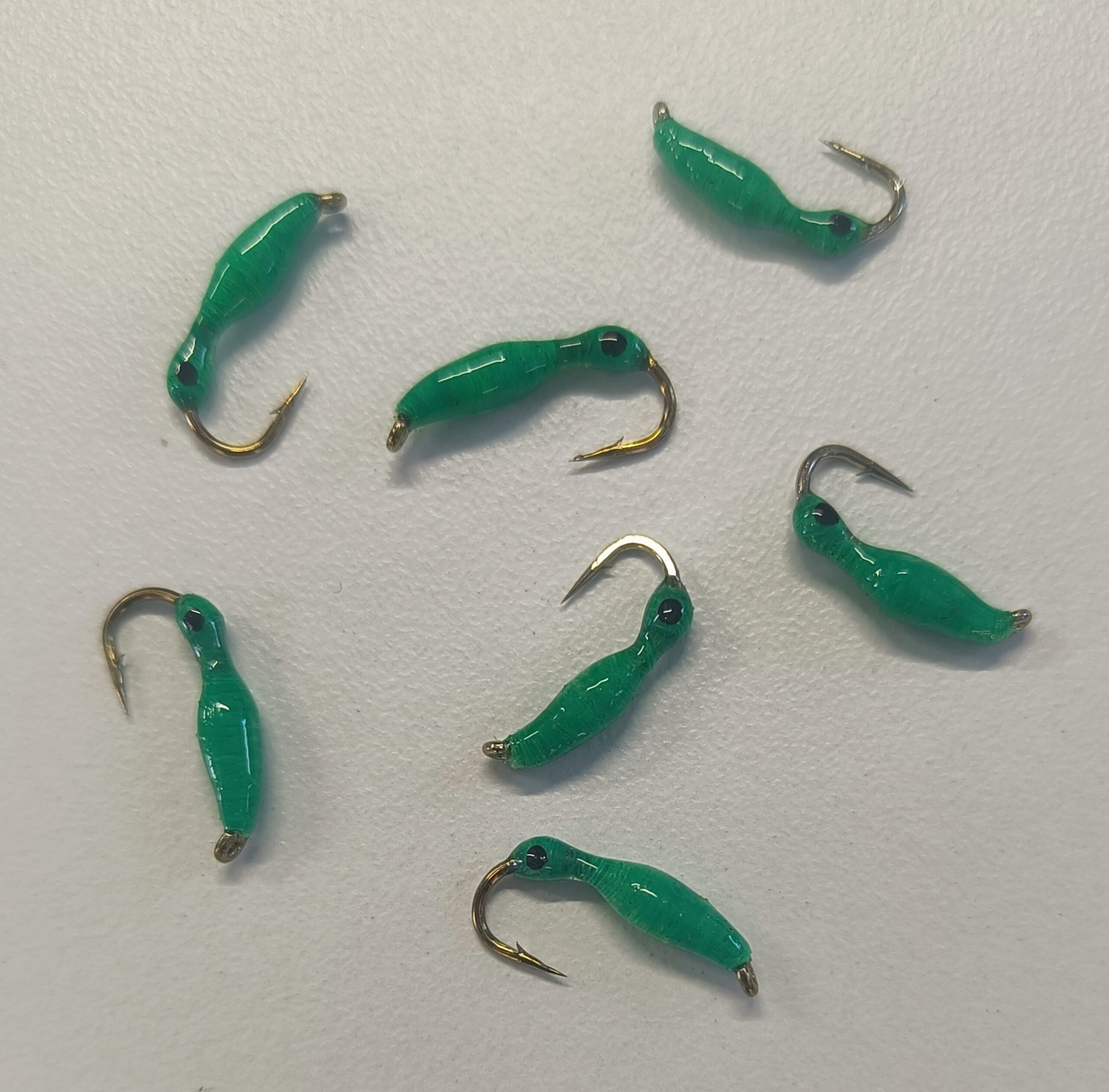 MSVS5 — мормышка для ловли язя и плотвы, FL зелёный « муравей», крючок №10